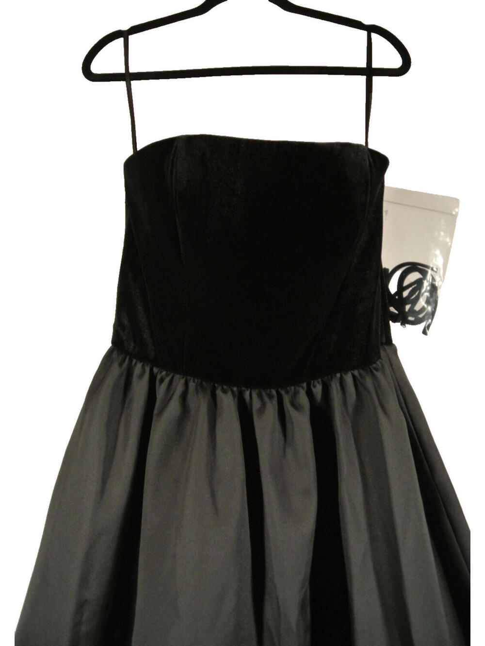 New, Dessy Collection Strapless Mixed Media Gown in Black Sz 10 #LD0247 - Picture 5 of 10
